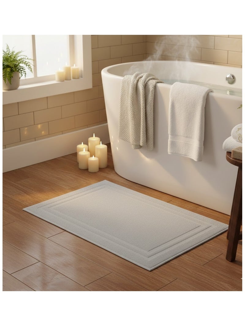 Tapis de bain en coton Lilas Beige clair - Kiabi