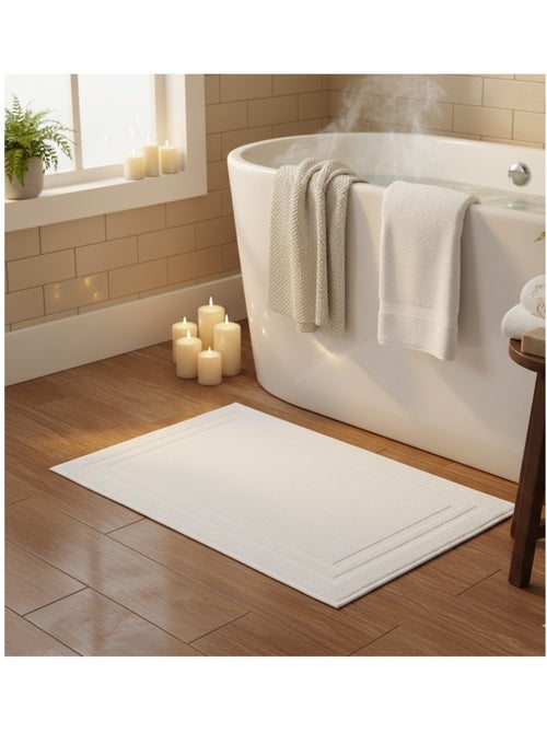 Tapis de bain en coton Lilas - Kiabi