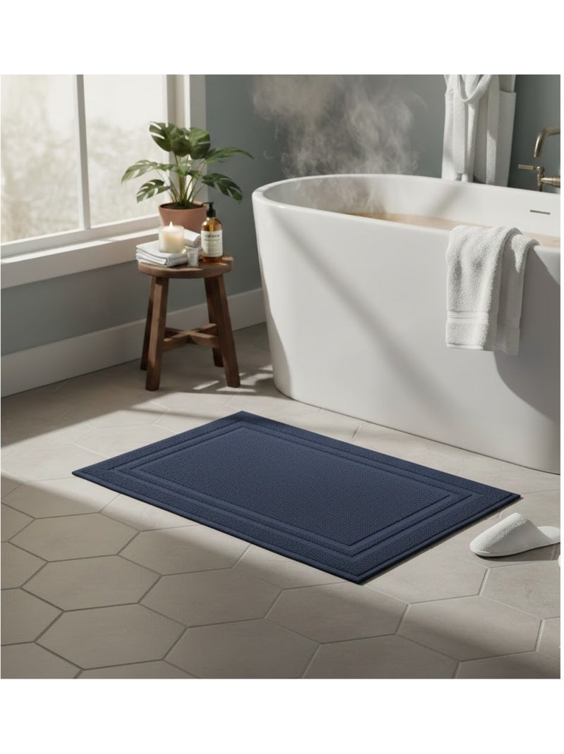 Tapis de bain en coton Lilas Bleu marine - Kiabi