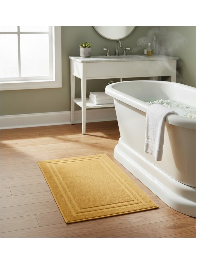 Tapis de bain en coton Lilas Jaune - Kiabi