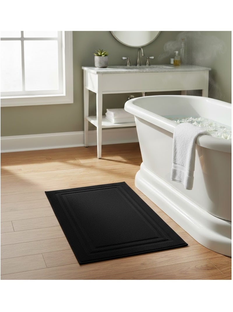 Tapis de bain en coton Lilas Noir - Kiabi