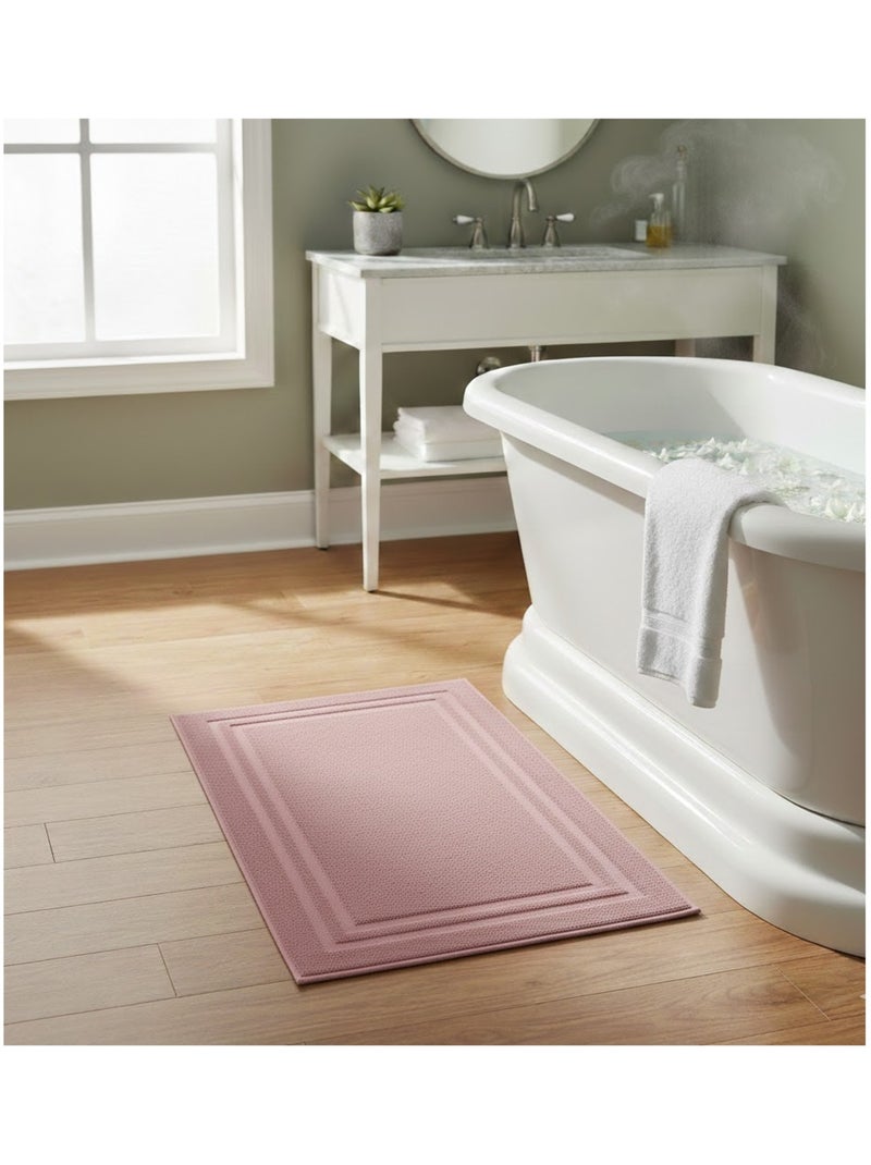 Tapis de bain en coton Lilas Rose - Kiabi