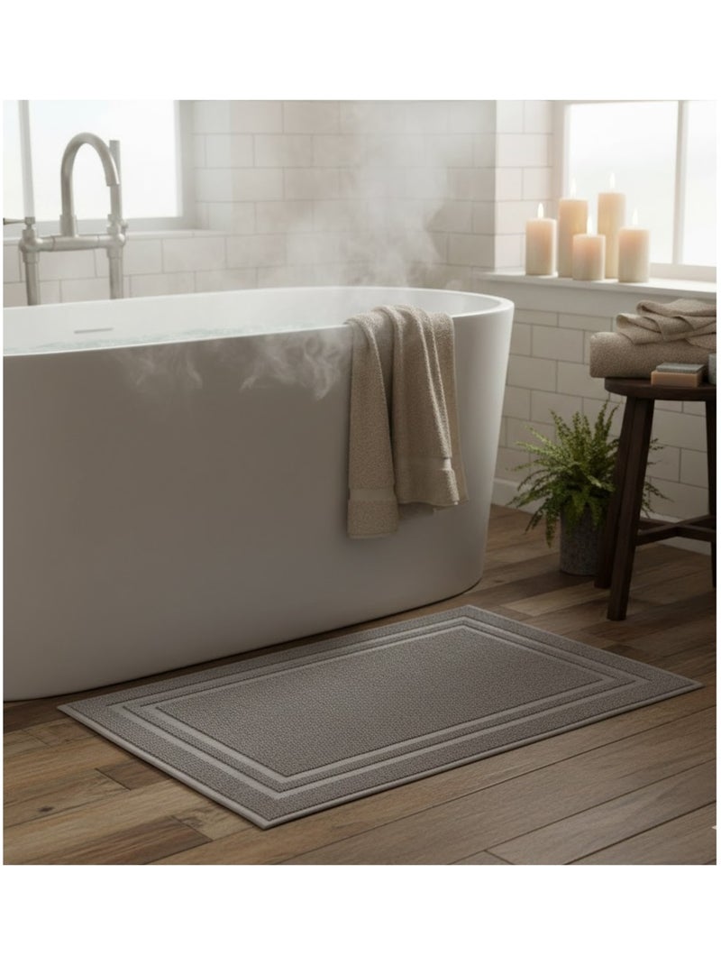 Tapis de bain en coton Lilas Taupe - Kiabi