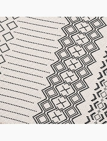 Tapis de bain en coton motifs géométriques à franges 50x80cm