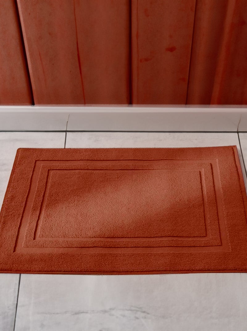 Tapis de bain en coton peigné Rouge brique - Kiabi