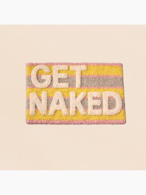 Tapis de bain en coton rayé "Get Naked" 50x80cm - Kiabi