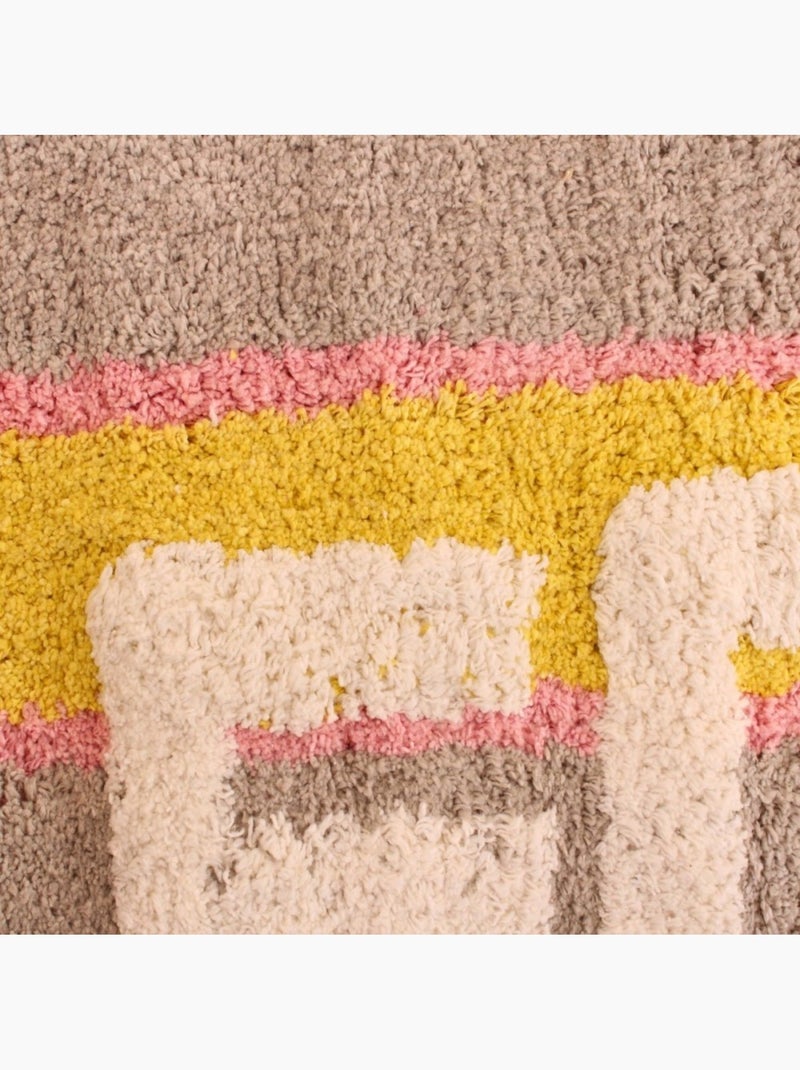 Tapis de bain en coton rayé "Get Naked" 50x80cm Jaune - Kiabi