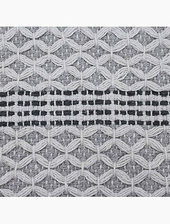 Tapis de bain en coton rayé gris 50x80cm