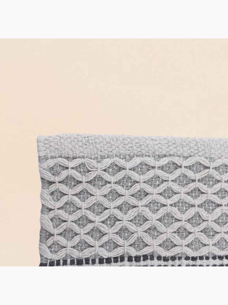 Tapis de bain en coton rayé gris 50x80cm Gris - Kiabi