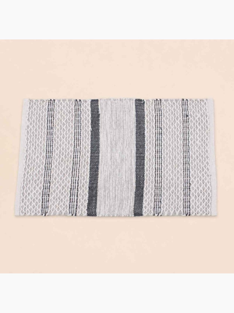 Tapis de bain en coton rayé gris 50x80cm Gris - Kiabi