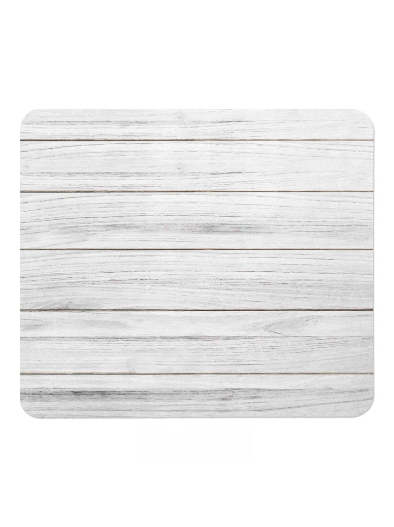 Tapis de bain en dialomite motif bois Blanc - Kiabi