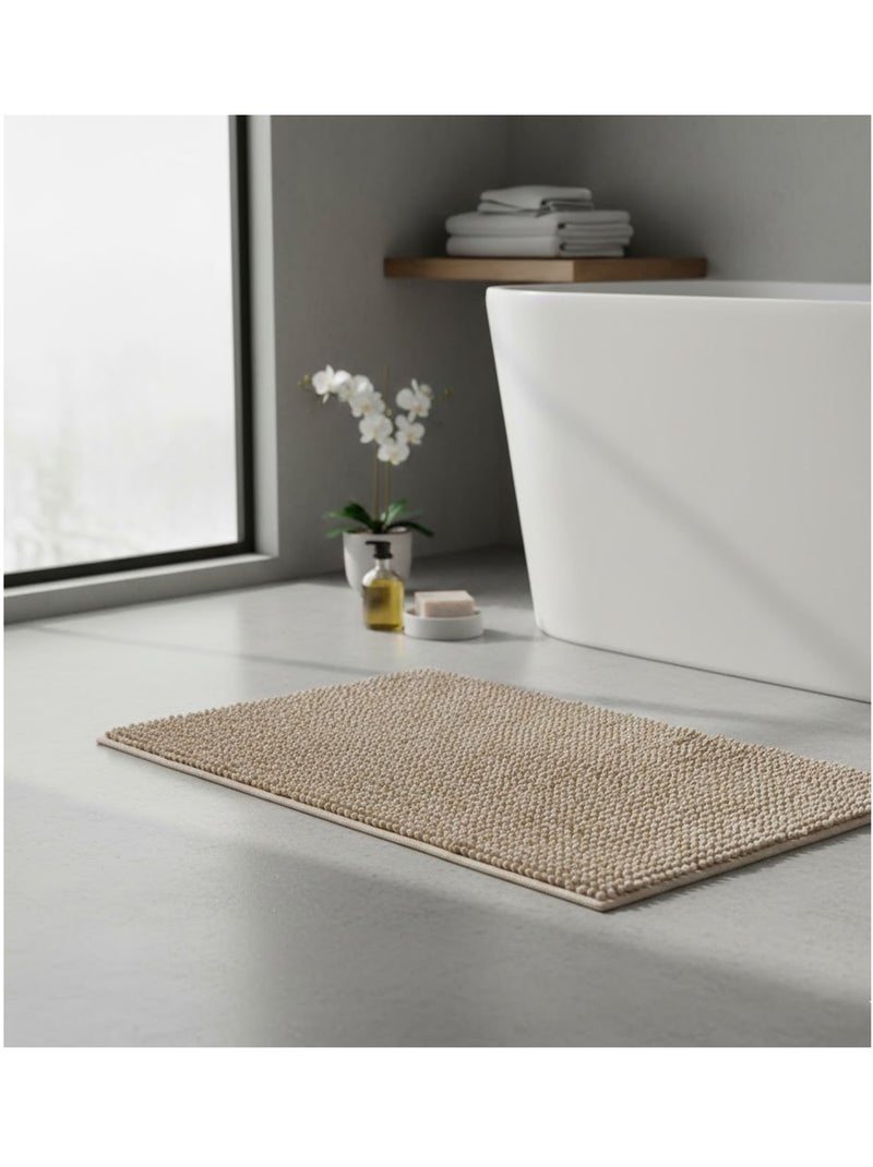 Tapis de bain en microfibre Swety Taupe - Kiabi