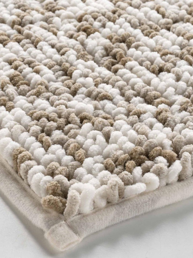 Tapis de Bain en microfibre tricolore Ecru - Kiabi