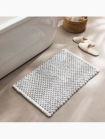 Tapis de bain en polycoton chenille ultra-absorbant
