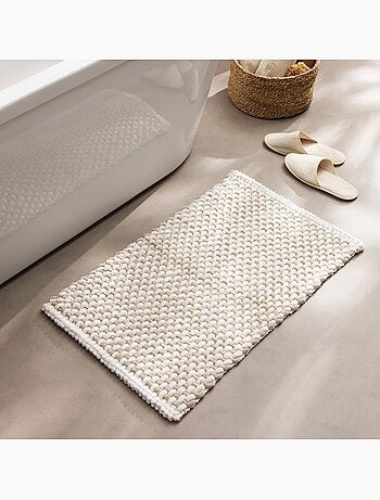 Tapis de bain en polycoton chenille ultra-absorbant