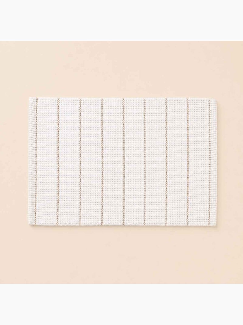 Tapis de bain en tissu ivoire 50x80cm Blanc - Kiabi