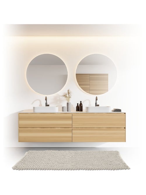 Tapis de bain epais tresse - Kiabi