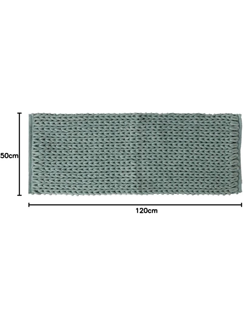Tapis de bain épais tressé Bleu - Kiabi
