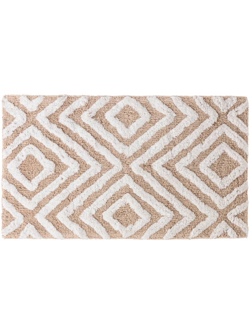 Tapis de bain Éthnique Blanc - Kiabi