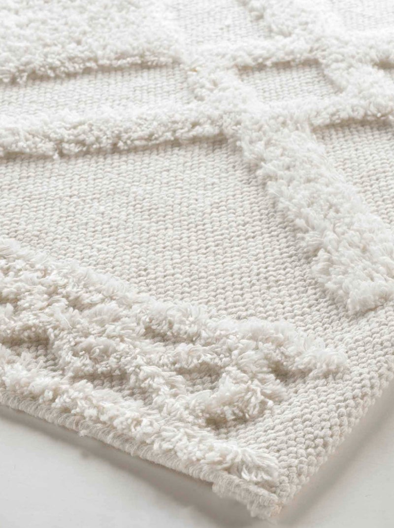 Tapis de Bain Gladis Uni avec Reliefs Blanc - Kiabi