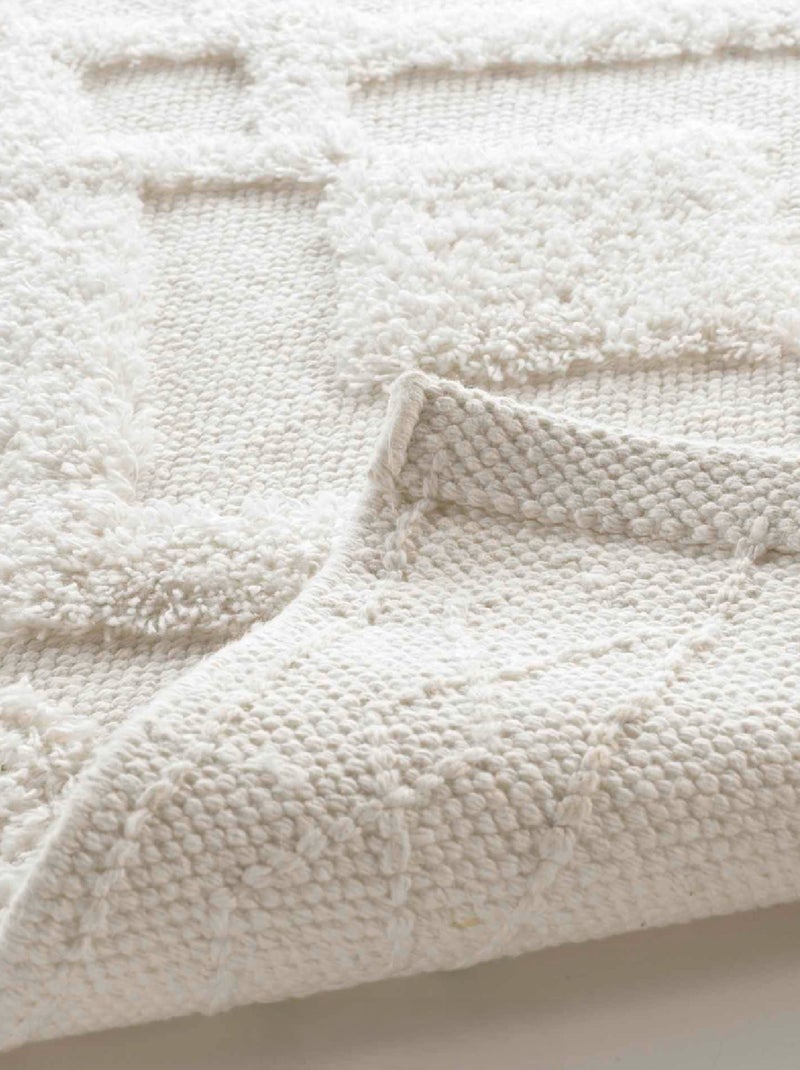 Tapis de Bain Gladis Uni avec Reliefs Blanc - Kiabi