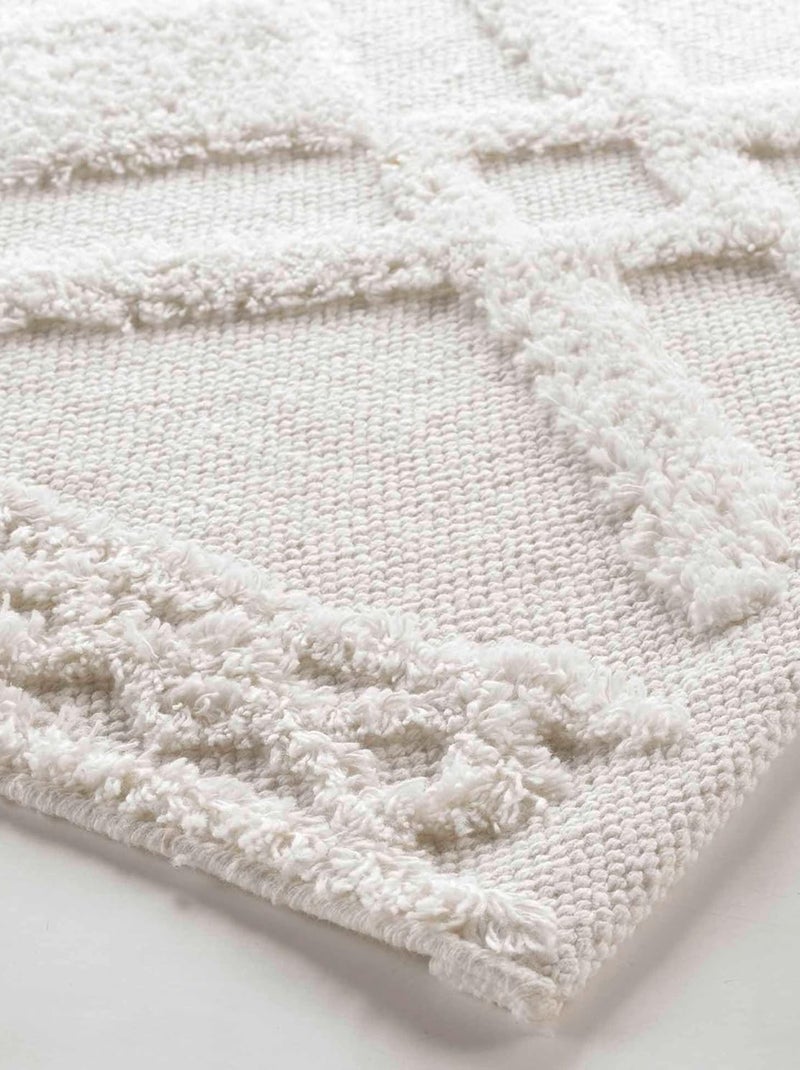 Tapis de Bain Gladis Uni avec Reliefs Blanc - Kiabi