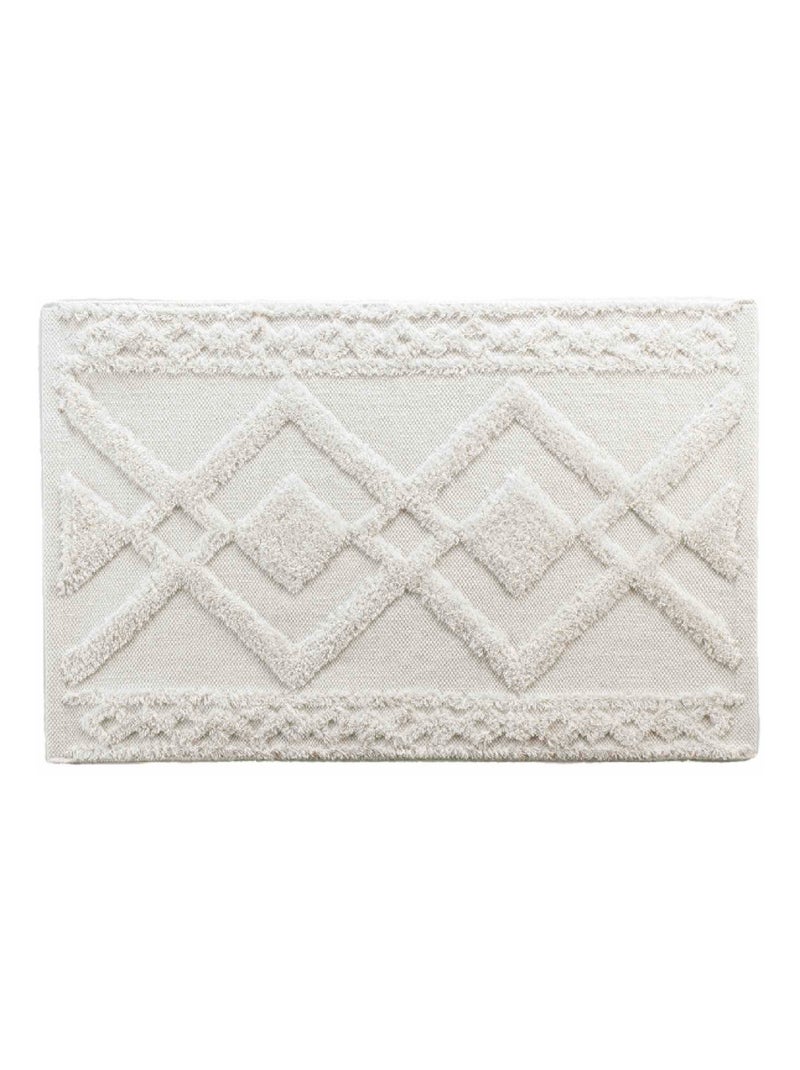 Tapis de Bain Gladis Uni avec Reliefs Blanc - Kiabi