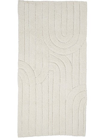 Tapis de bain Guy Levasseur coton motifs arcs gaufrés 60 x 120 cm