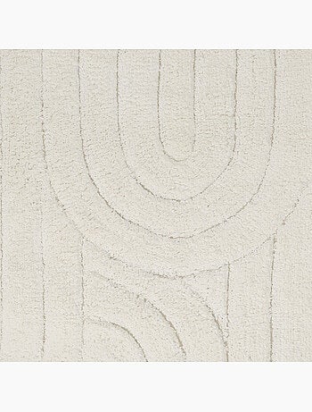 Tapis de bain Guy Levasseur coton motifs arcs gaufrés 60 x 120 cm