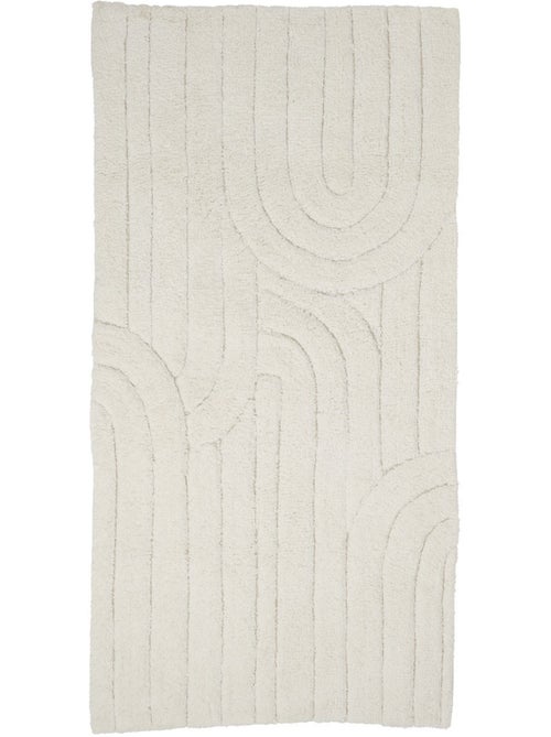 Tapis de bain Guy Levasseur coton motifs arcs gaufrés 60 x 120 cm - Kiabi