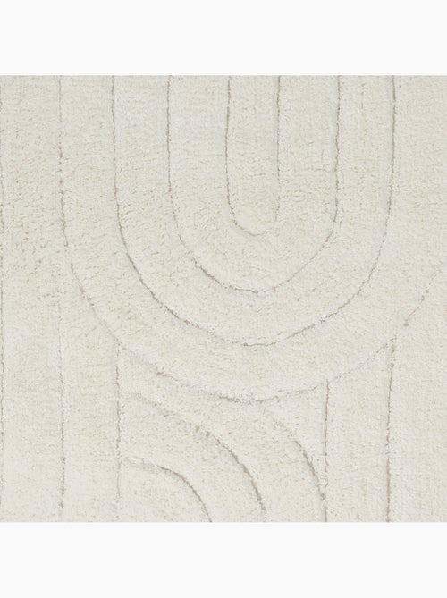 Tapis de bain Guy Levasseur coton motifs arcs gaufrés 60 x 120 cm - Kiabi