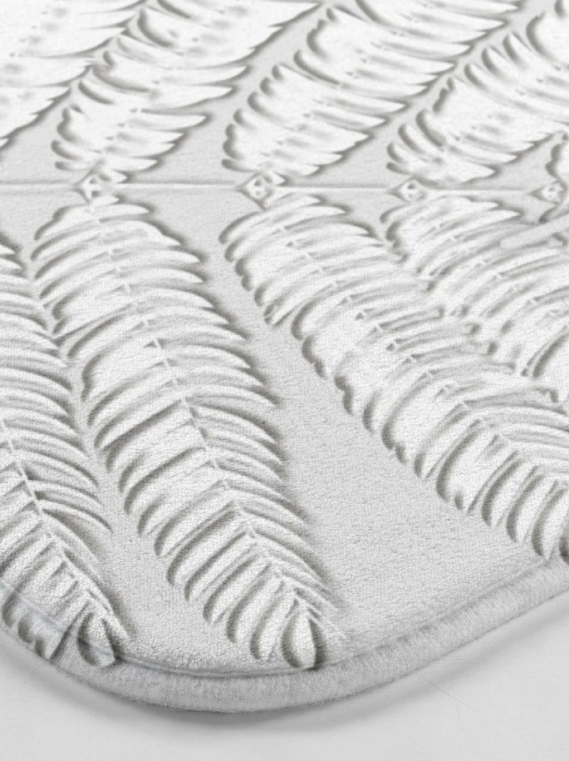 Tapis de bain imprimé feuilles Gris clair - Kiabi