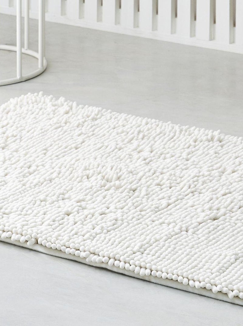 Tapis de bain mèche uni ESSENTIAL Blanc - Kiabi