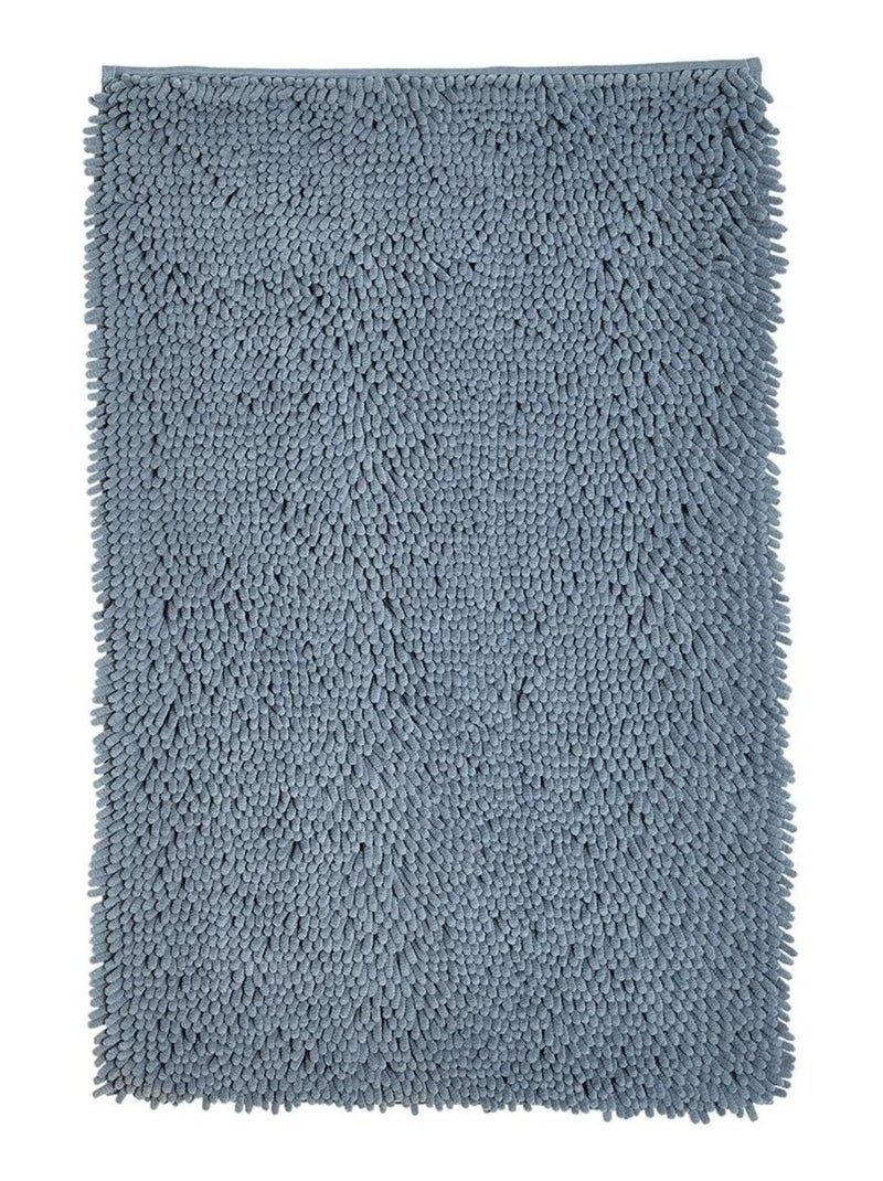 Tapis de bain mèche uni ESSENTIAL Bleu ardoise - Kiabi