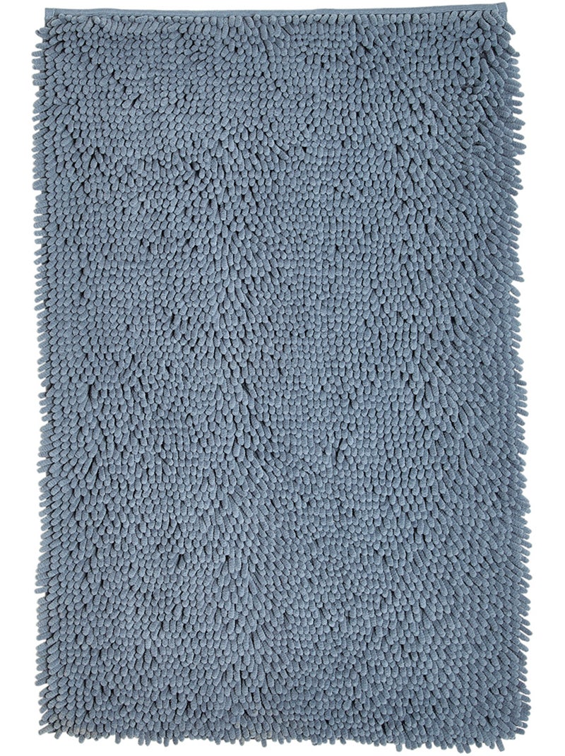 Tapis de bain mèche uni ESSENTIAL Bleu ardoise - Kiabi