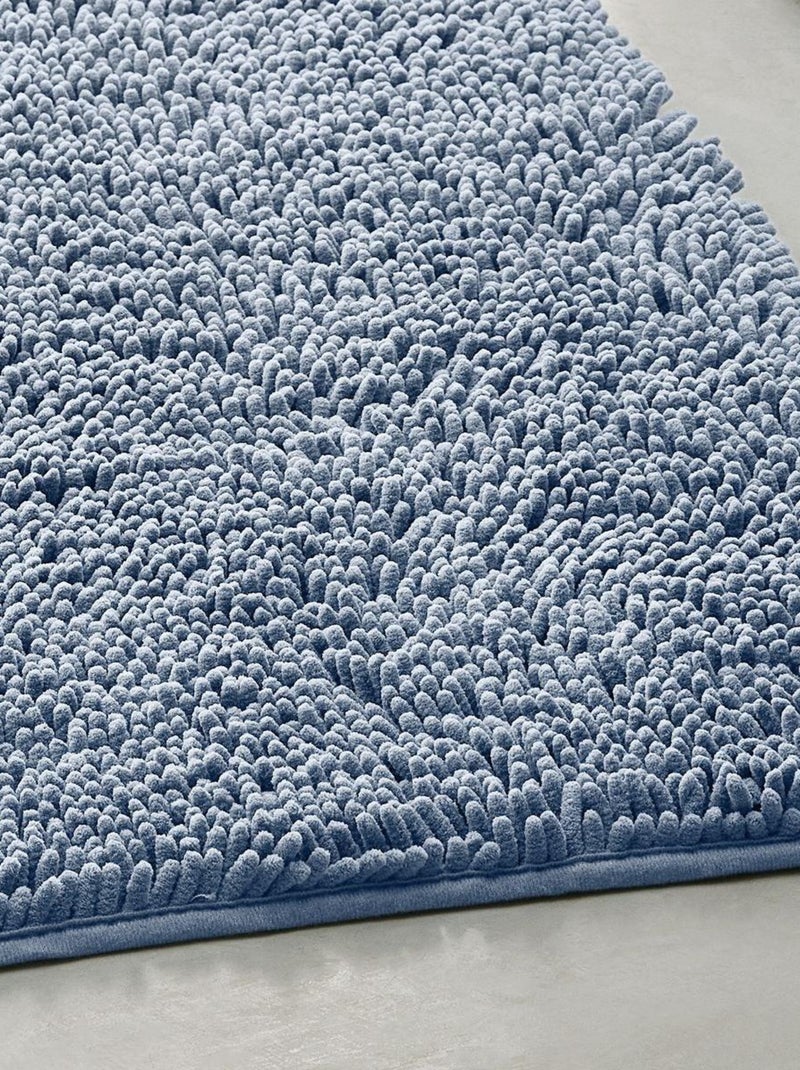 Tapis de bain mèche uni ESSENTIAL Bleu ardoise - Kiabi