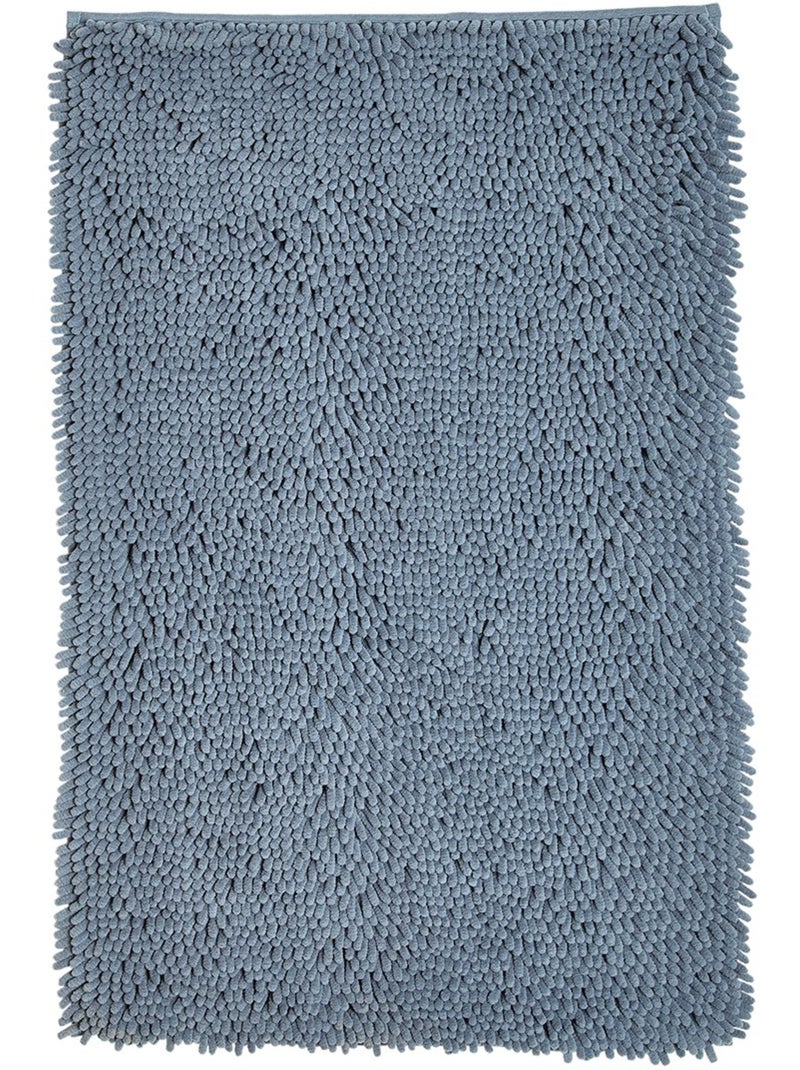 Tapis de bain mèche uni ESSENTIAL Bleu ardoise - Kiabi