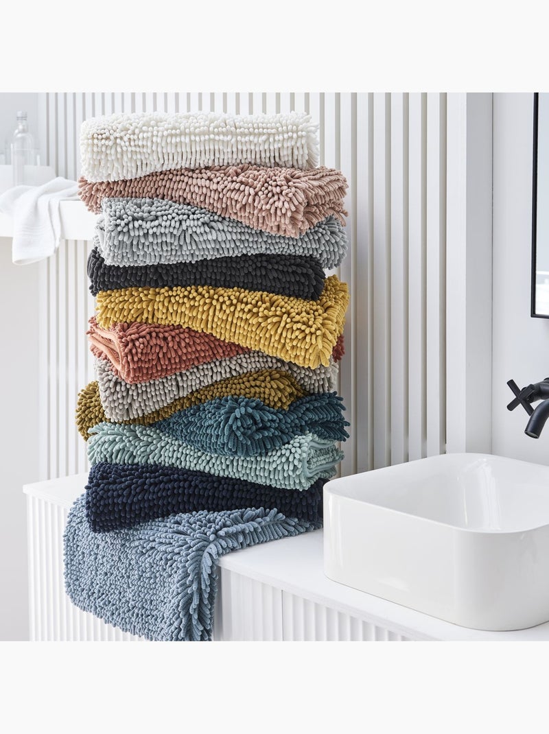 Tapis de bain mèche uni ESSENTIAL Bleu marine - Kiabi