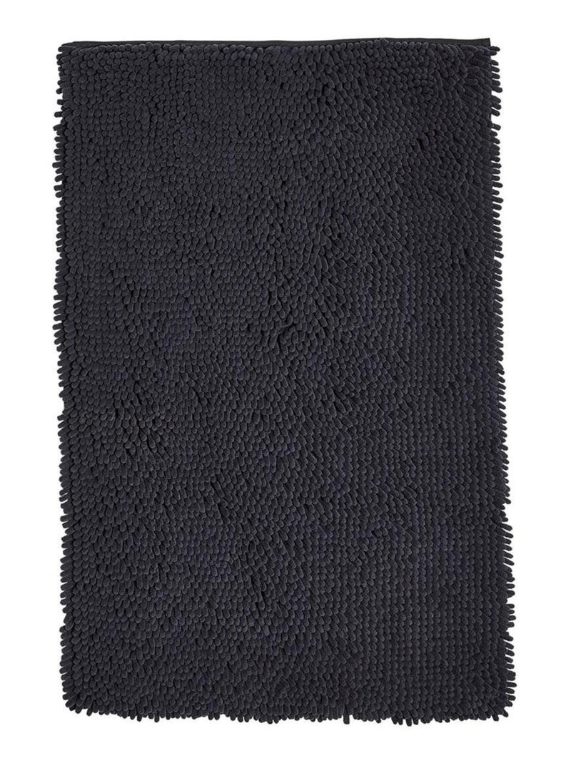 Tapis de bain mèche uni ESSENTIAL gris anthracite - Kiabi