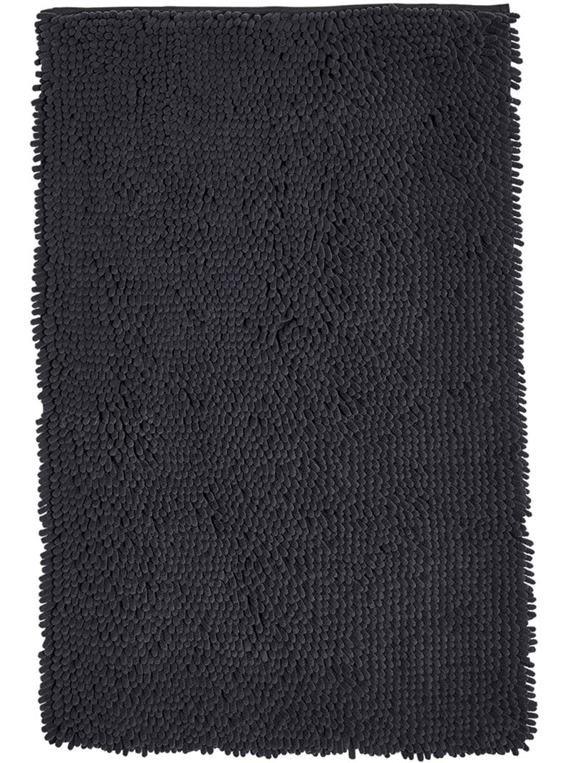 Tapis de bain mèche uni ESSENTIAL gris anthracite - Kiabi