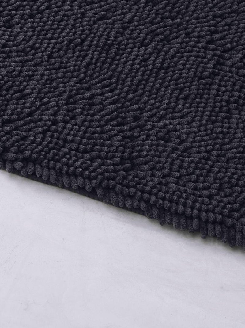 Tapis de bain mèche uni ESSENTIAL gris anthracite - Kiabi