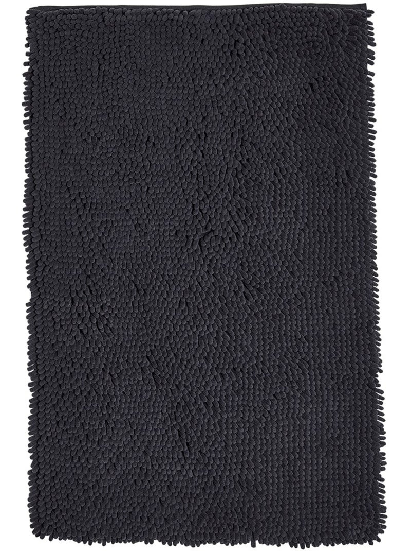 Tapis de bain mèche uni ESSENTIAL gris anthracite - Kiabi
