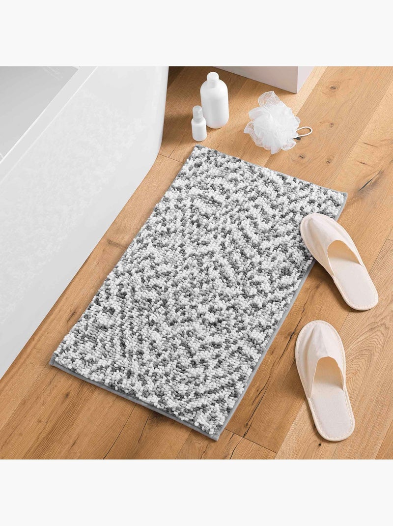 Tapis de bain microfibre 45 x 75 cm Frizza anthracite/blanc Anthracite/Blanc - Kiabi