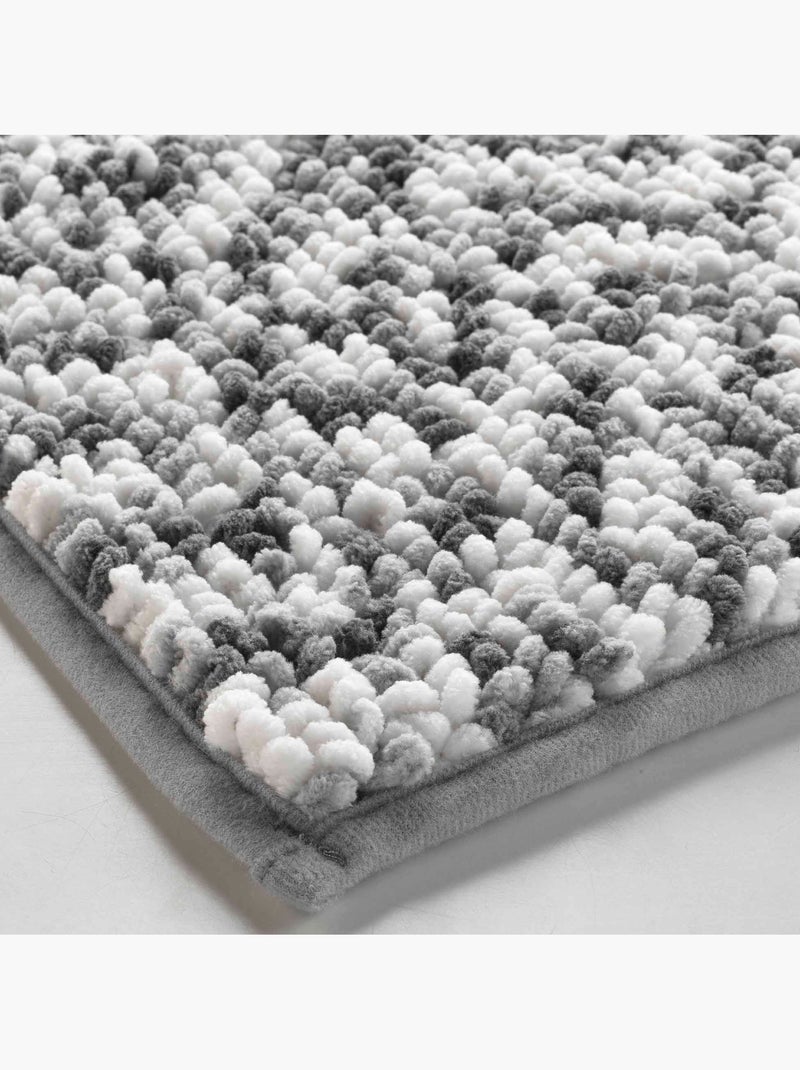 Tapis de bain microfibre 45 x 75 cm Frizza anthracite/blanc Anthracite/Blanc - Kiabi