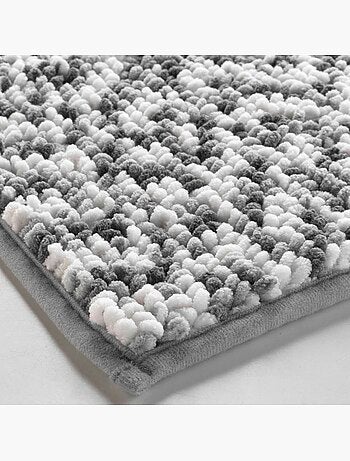 Tapis de bain microfibre 45 x 75 cm Frizza anthracite/blanc