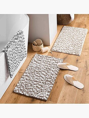 Tapis de bain microfibre 45 x 75 cm Frizza marron/sable
