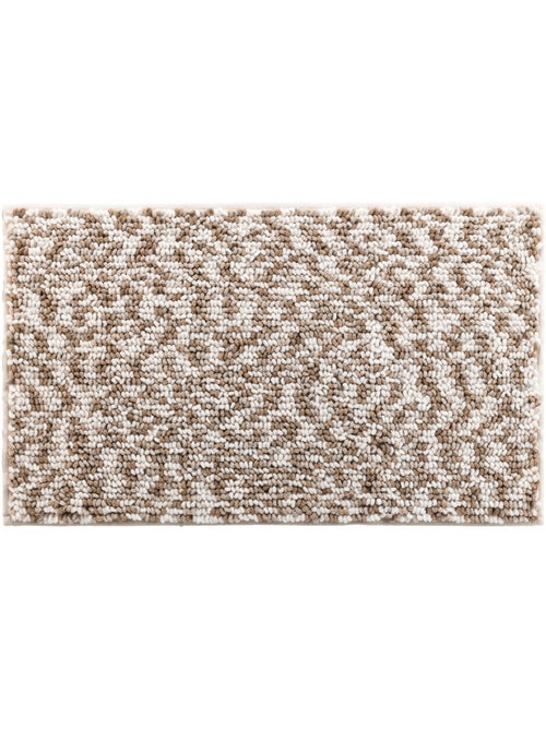 Tapis de bain microfibre 45 x 75 cm Frizza blanc/sable - Kiabi