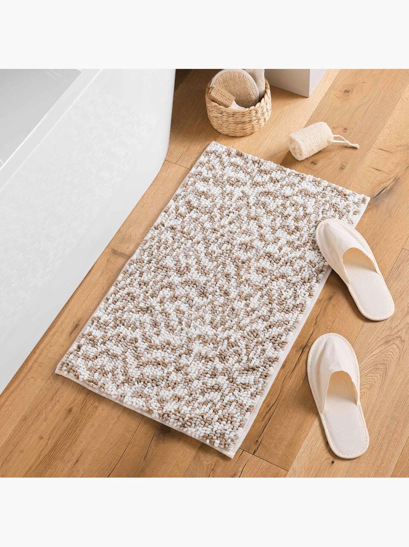 Tapis de bain microfibre 45 x 75 cm Frizza blanc/sable Blanc/Sable - Kiabi