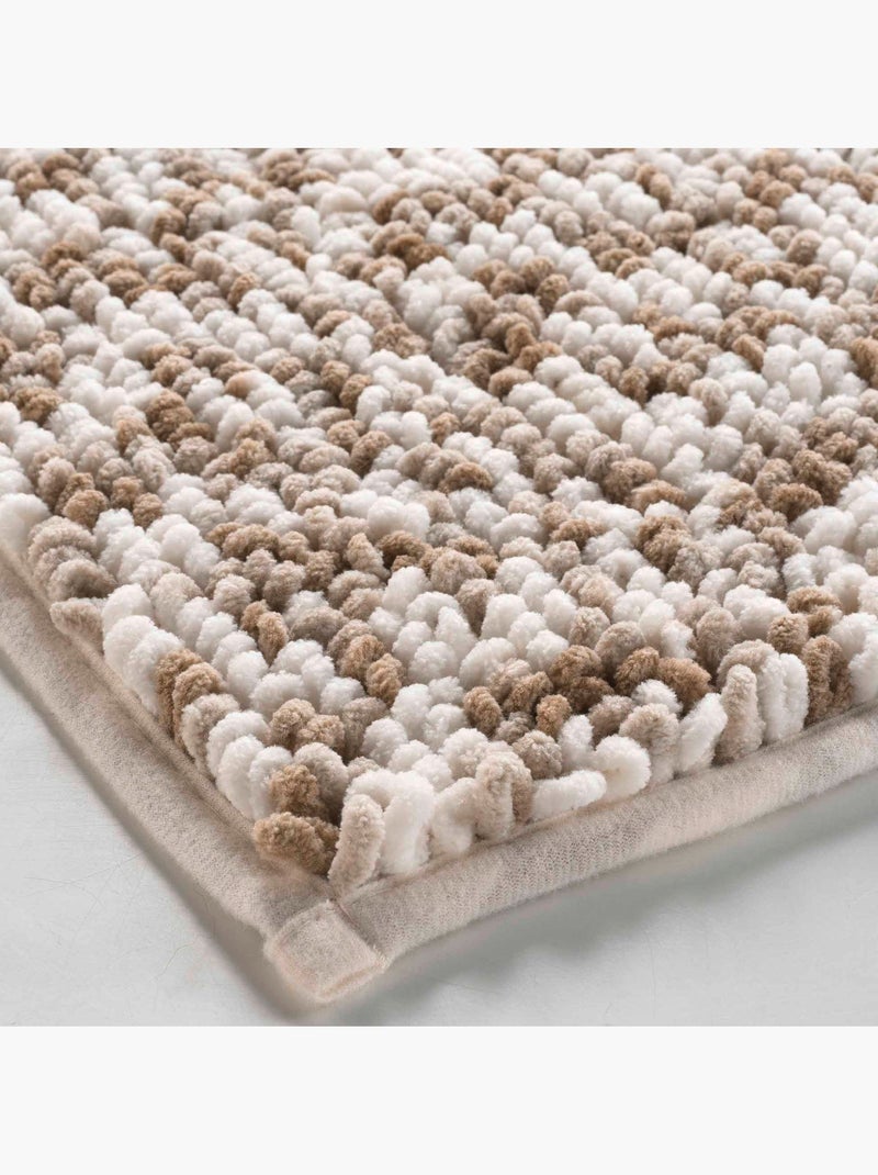 Tapis de bain microfibre 45 x 75 cm Frizza blanc/sable Blanc/Sable - Kiabi