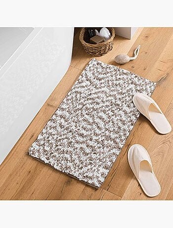 Tapis de bain microfibre 45 x 75 cm Frizza marron/sable